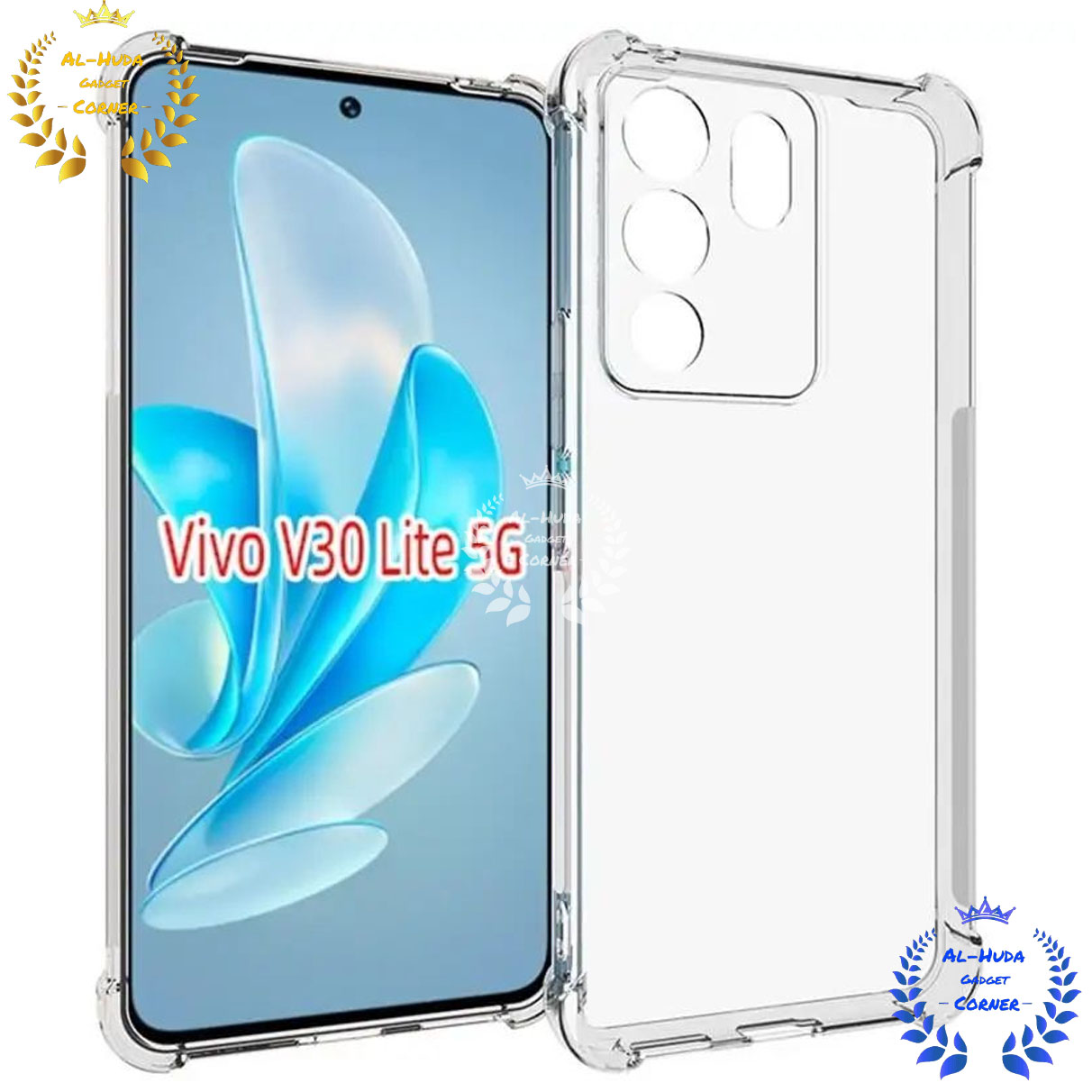 Picture of Shockproof & Transparent Crystal Clear Back Cover Case / Matte Protective Lens Flexible Back Cover for Vivo V30 lite 5G | Slim Silicone Cover with Soft Lining Shockproof Full Body Bumper Case