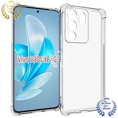 Picture of Shockproof & Transparent Crystal Clear Back Cover Case / Matte Protective Lens Flexible Back Cover for Vivo V30 lite 5G | Slim Silicone Cover with Soft Lining Shockproof Full Body Bumper Case