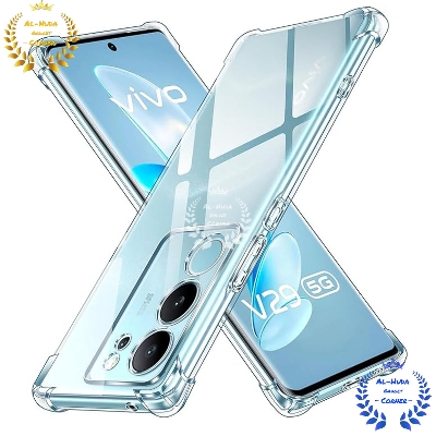 Picture of Shockproof & Transparent Crystal Clear Back Cover Case / Matte Protective Lens Flexible Back Cover for vivo V29 5G / vivo S17 / vivo S17 Pro / vivo V29 Pro | Slim Silicone Cover with Soft Lining Shockproof Full Body Bumper Case