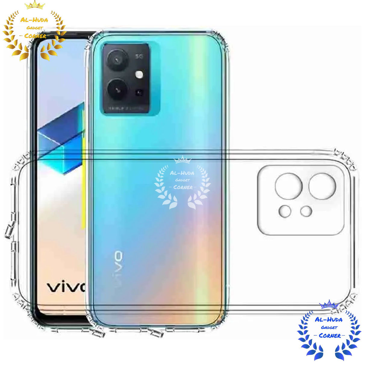 Picture of Shockproof & Transparent Crystal Clear Back Cover Case / Matte Protective Lens Flexible Back Cover for Vivo T1 5G / Vivo Y75 5G / Vivo Y55 5G / iQOO Z6 5G | Slim Silicone Cover with Soft Lining Shockproof Full Body Bumper Case