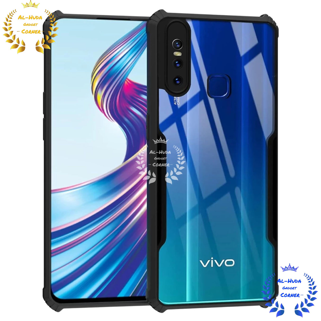 Picture of Shockproof & Transparent Crystal Clear Back Cover Case / Matte Protective Lens Flexible Back Cover for Vivo v15 | Slim Silicone Cover with Soft Lining Shockproof Full Body Bumper Case