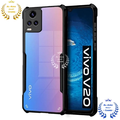 Picture of Shockproof & Transparent Crystal Clear Back Cover Case / Matte Protective Lens Flexible Back Cover for Vivo V20 | Slim Silicone Cover with Soft Lining Shockproof Full Body Bumper Case