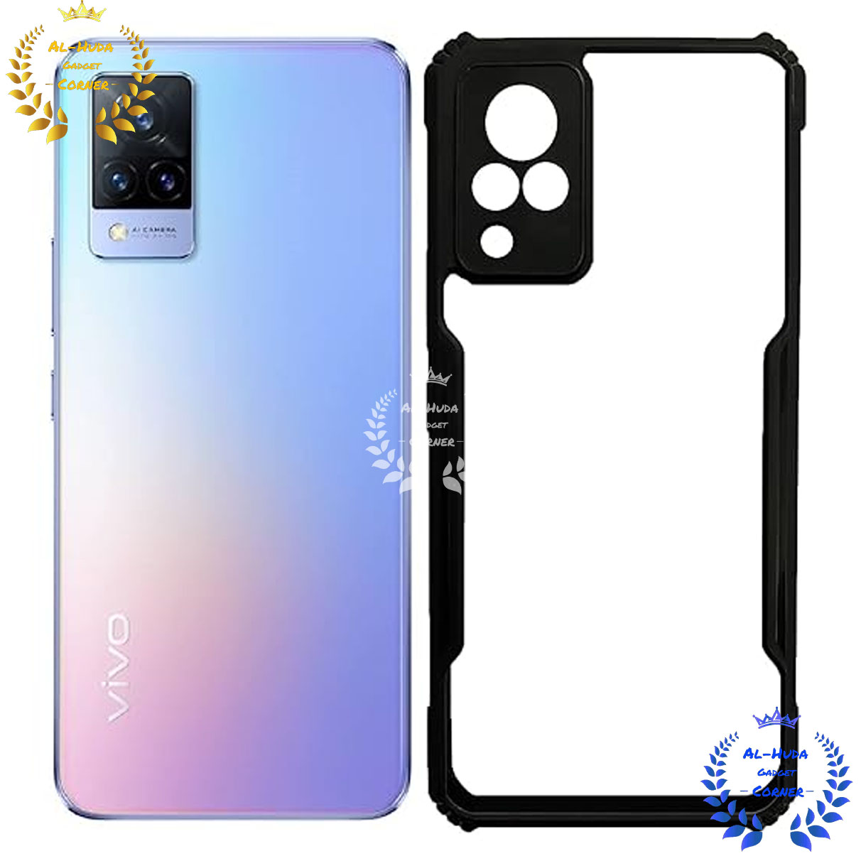 Picture of Shockproof & Transparent Crystal Clear Back Cover Case / Matte Protective Lens Flexible Back Cover for Vivo V21 5G / V21 4G | Slim Silicone Cover with Soft Lining Shockproof Full Body Bumper Case