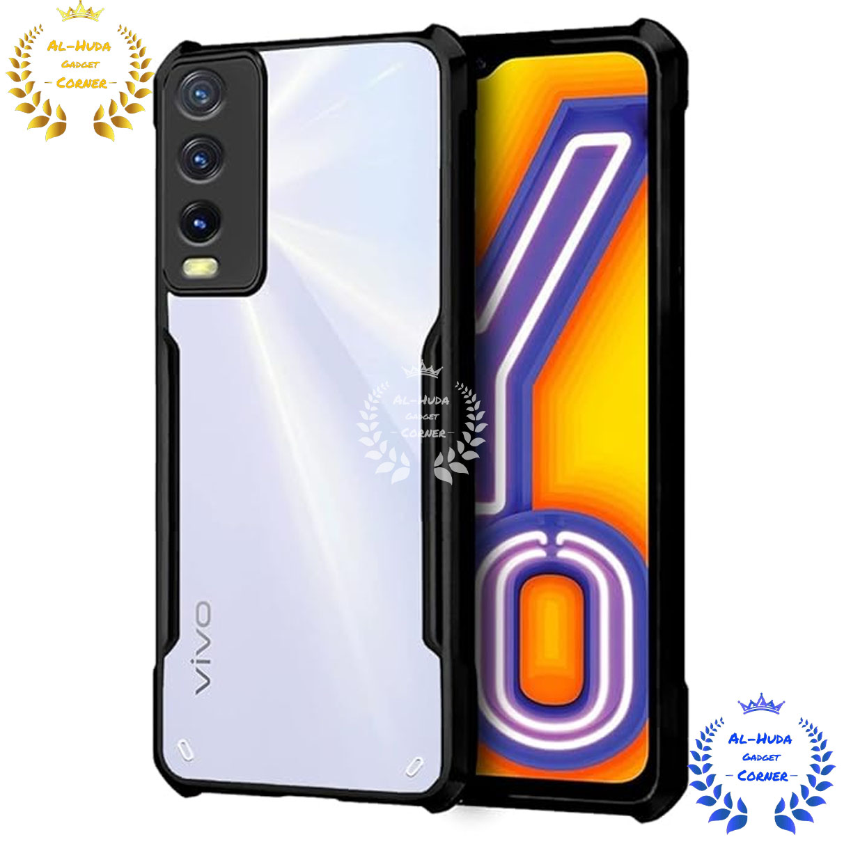 Picture of Shockproof & Transparent Crystal Clear Back Cover Case / Matte Protective Lens Flexible Back Cover for Vivo Y12s / Y20 / Y20i / Y20G / Y20A / Y20T / Y11s | Slim Silicone Cover with Soft Lining Shockproof Full Body Bumper Case