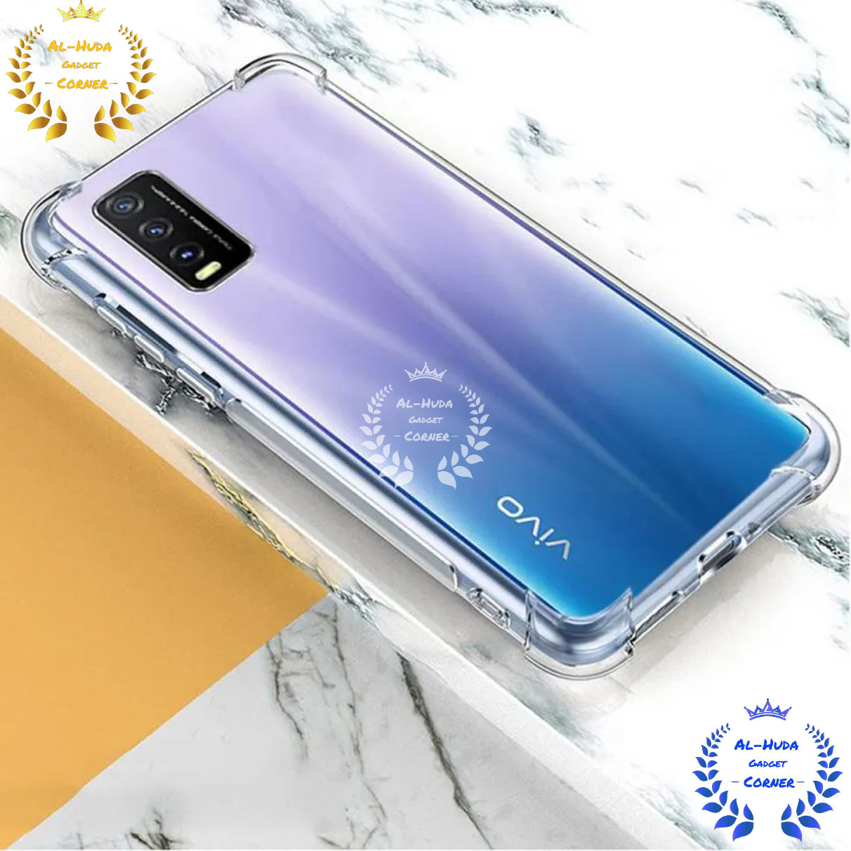 Picture of Shockproof & Transparent Crystal Clear Back Cover Case / Matte Protective Lens Flexible Back Cover for Vivo Y12s / Y20 / Y20i / Y20G / Y20A / Y20T / Y11s | Slim Silicone Cover with Soft Lining Shockproof Full Body Bumper Case