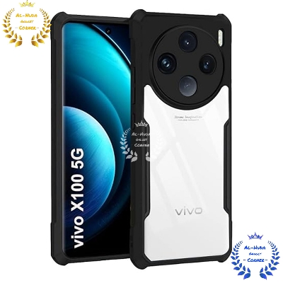 Picture of Shockproof & Transparent Crystal Clear Back Cover Case / Matte Protective Lens Flexible Back Cover for Vivo X100 5G | Slim Silicone Cover with Soft Lining Shockproof Full Body Bumper Case