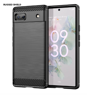 Picture of GOOGLE PIXEL 6A LUXURY BRUSHED SHOCKPROOF FLEXIBLE SILICONE TPU BACK CASE CARBON FIBER