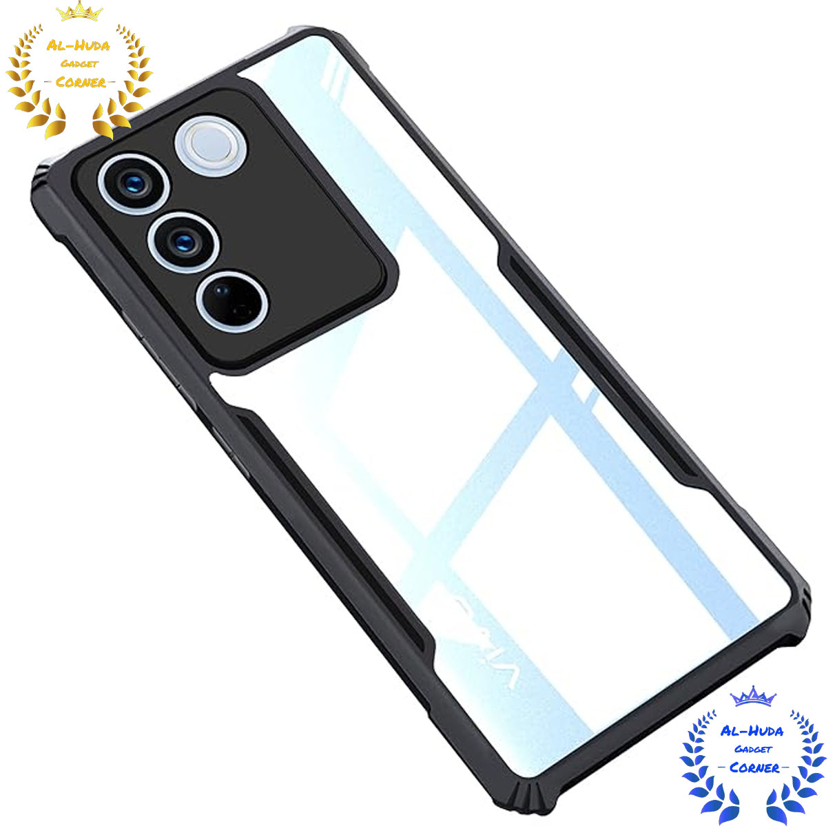 Picture of Shockproof & Transparent Crystal Clear Back Cover Case / Matte Protective Lens Flexible Back Cover for Vivo V27 5G / V27 Pro 5G | Slim Silicone Cover with Soft Lining Shockproof Full Body Bumper Case