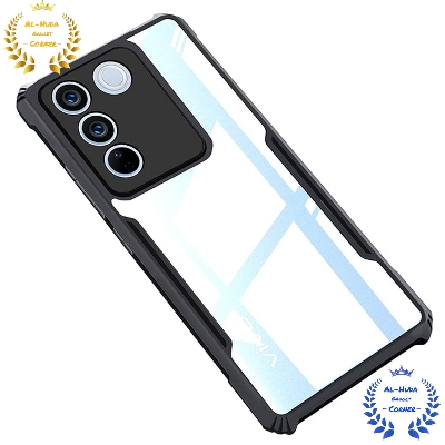 Picture of Shockproof & Transparent Crystal Clear Back Cover Case / Matte Protective Lens Flexible Back Cover for Vivo V27 5G / V27 Pro 5G | Slim Silicone Cover with Soft Lining Shockproof Full Body Bumper Case