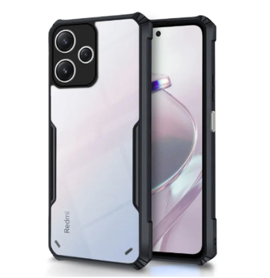 Picture of For Redmi 12 5G /Poco M6 Pro 5G Back Cover Clear Transparent Back Ultra Hyrbid Full Camera Protection Raised Edge Bumper Back Case Cover