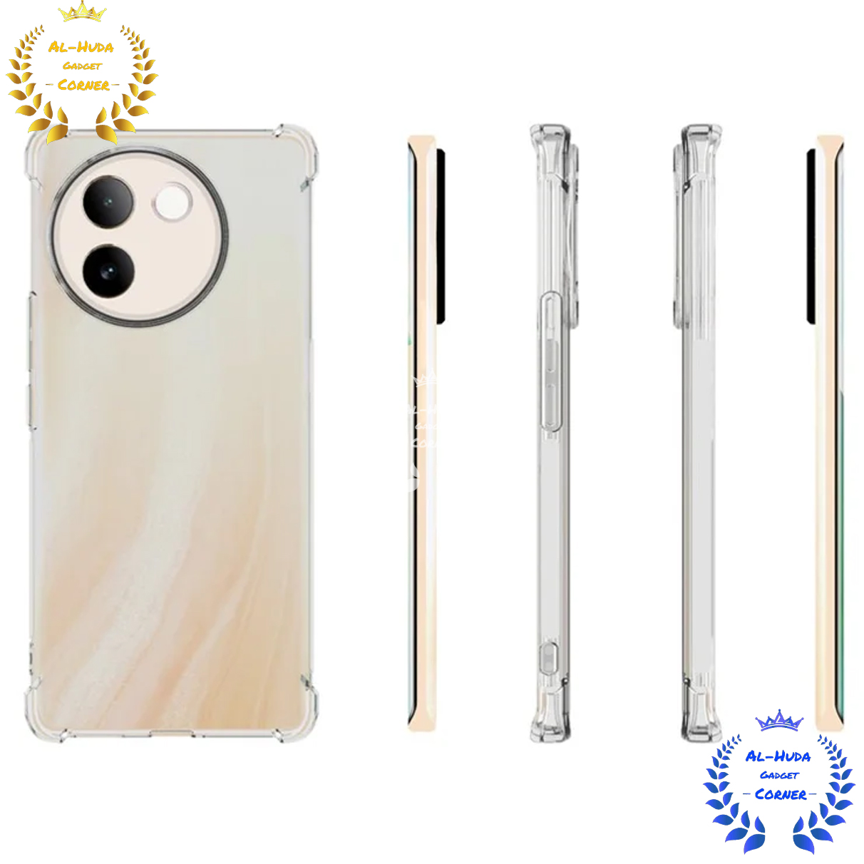Picture of Shockproof & Transparent Crystal Clear Back Cover Case / Matte Protective Lens Flexible Back Cover for Vivo V30e 5G | Slim Silicone Cover with Soft Lining Shockproof Full Body Bumper Case