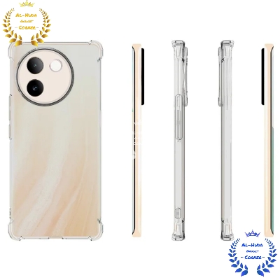 Picture of Shockproof & Transparent Crystal Clear Back Cover Case / Matte Protective Lens Flexible Back Cover for Vivo V30e 5G | Slim Silicone Cover with Soft Lining Shockproof Full Body Bumper Case