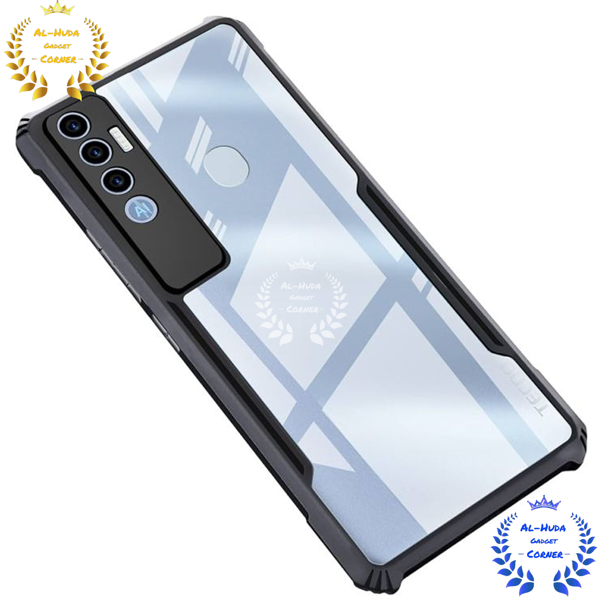 Picture of Shockproof & Transparent Crystal Clear Back Cover Case / Matte Protective Lens Flexible Back Cover for Tecno Spark 7 Pro | Slim Silicone Cover with Soft Lining Shockproof Full Body Bumper Case