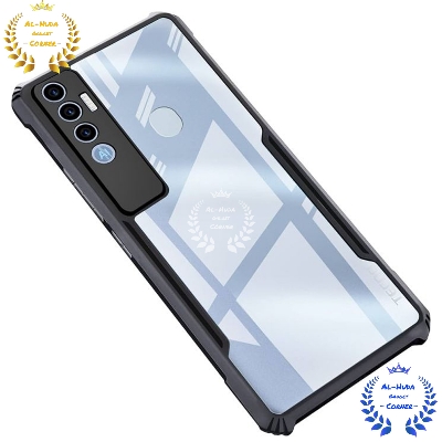 Picture of Shockproof & Transparent Crystal Clear Back Cover Case / Matte Protective Lens Flexible Back Cover for Tecno Spark 7 Pro | Slim Silicone Cover with Soft Lining Shockproof Full Body Bumper Case