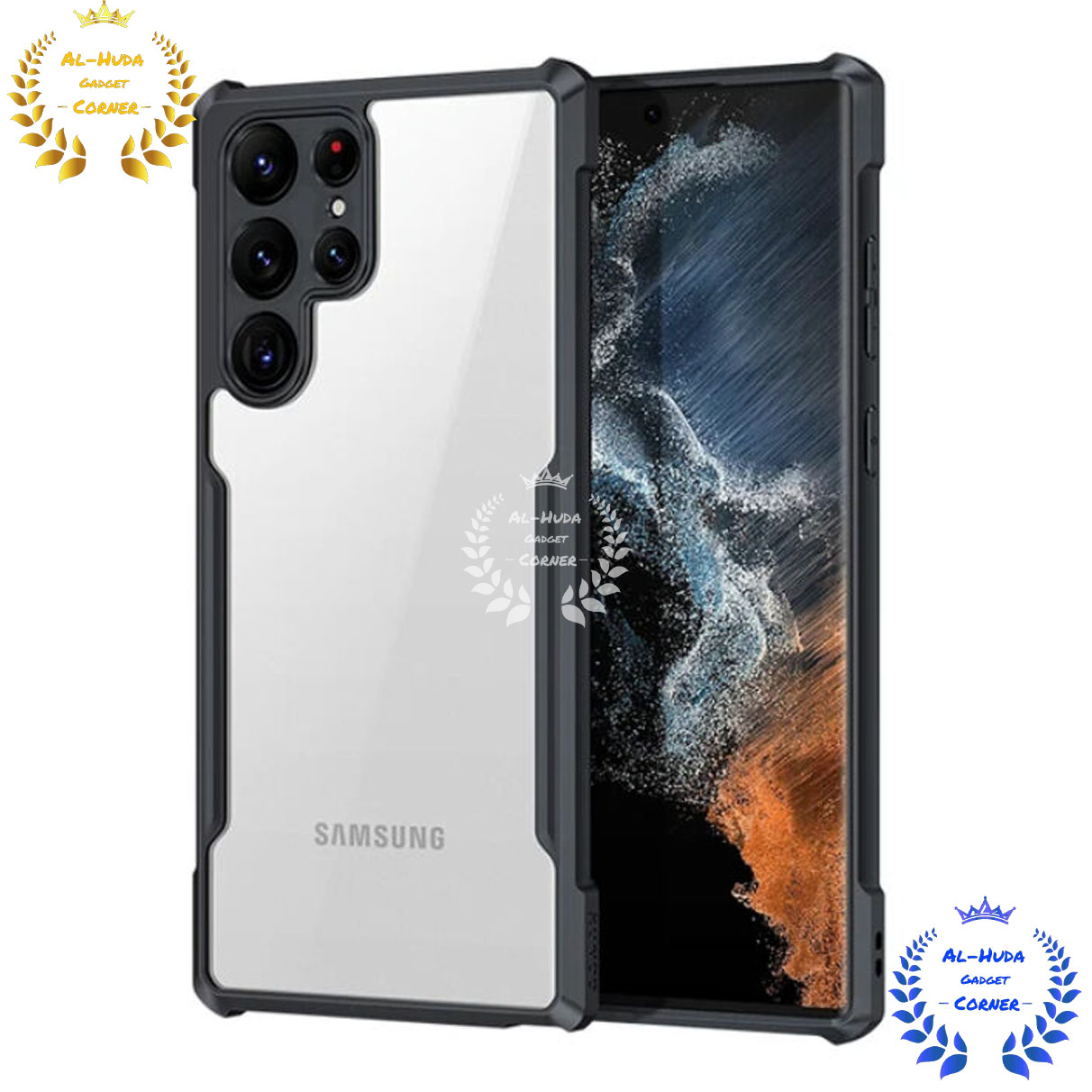 Picture of Shockproof & Transparent Crystal Clear Back Cover Case / Matte Protective Lens Flexible Back Cover for Samsung Galaxy S24 Ultra 5G | Slim Silicone Cover with Soft Lining Shockproof Full Body Bumper Case