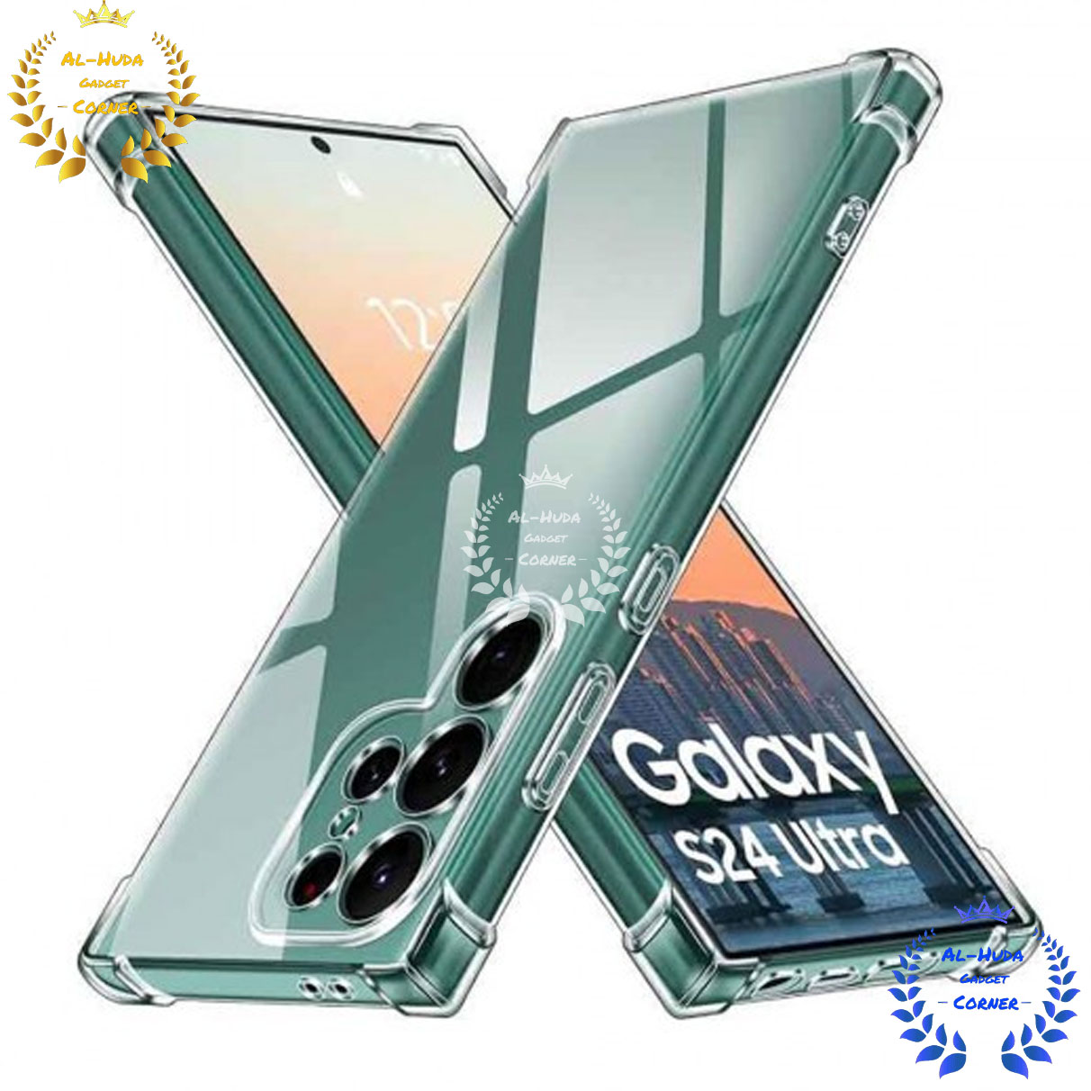 Picture of Shockproof & Transparent Crystal Clear Back Cover Case / Matte Protective Lens Flexible Back Cover for Samsung Galaxy S24 Ultra 5G | Slim Silicone Cover with Soft Lining Shockproof Full Body Bumper Case