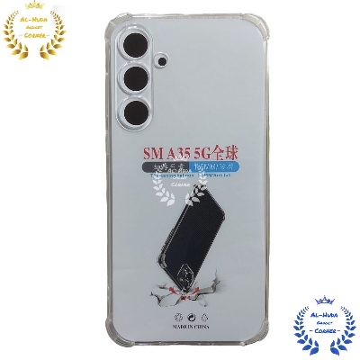 Picture of Shockproof & Transparent Crystal Clear Back Cover Case / Matte Protective Lens Flexible Back Cover for Samsung Galaxy A35 5G | Slim Silicone Cover with Soft Lining Shockproof Full Body Bumper Case