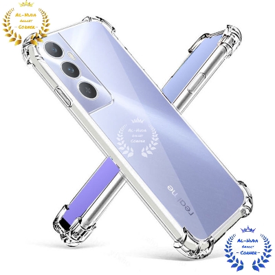 Picture of Shockproof & Transparent Crystal Clear Back Cover Case / Matte Protective Lens Flexible Back Cover for Realme C65 4G | Slim Silicone Cover with Soft Lining Shockproof Full Body Bumper Case