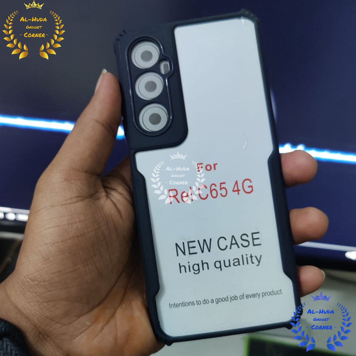 Picture of Shockproof & Transparent Crystal Clear Back Cover Case / Matte Protective Lens Flexible Back Cover for Realme C65 4G | Slim Silicone Cover with Soft Lining Shockproof Full Body Bumper Case