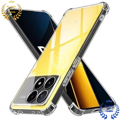 Picture of Shockproof & Transparent Crystal Clear Back Cover Case / Matte Protective Lens Flexible Back Cover for  Xiaomi Poco X6 Pro | Slim Silicone Cover with Soft Lining Shockproof Full Body Bumper Case