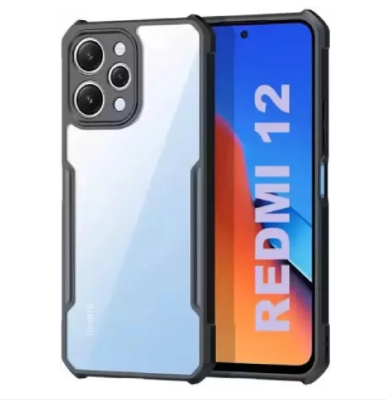 Picture of For Redmi 12 4G (Black,Transparent Back Cover