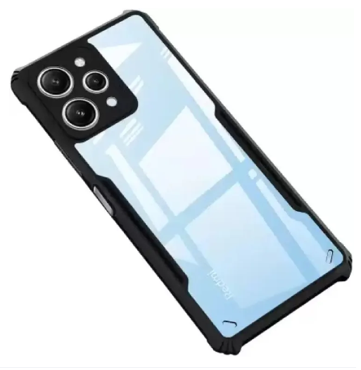 Picture of For Redmi 12 4G (Black,Transparent Back Cover
