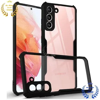 Picture of Shockproof & Transparent Crystal Clear Back Cover Case / Matte Protective Lens Flexible Back Cover for Samsung Galaxy S21 5G | Slim Silicone Cover with Soft Lining Shockproof Full Body Bumper Case