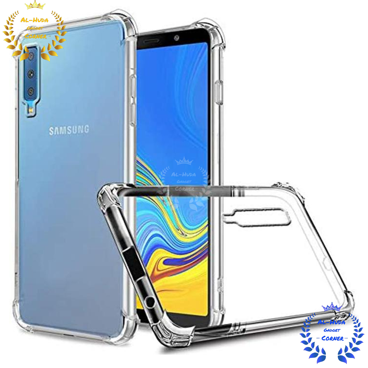 Picture of Shockproof & Transparent Crystal Clear Back Cover Case / Matte Protective Lens Flexible Back Cover for Samsung Galaxy A7 2018 | Slim Silicone Cover with Soft Lining Shockproof Full Body Bumper Case