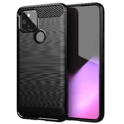 Picture of For Google Pixel 4A  (5G) Back Cover Coque Shockproof Protective Carbon Fiber Bumper Phone Case