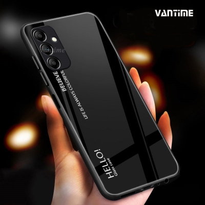 Picture of For Samsung Galaxy A14 4G 5G Case Gradient Phone Back Hard Glass Cover