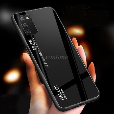 Picture of for Samsung Galaxy A03S Case Gradient Phone Back Hard Glass Cover