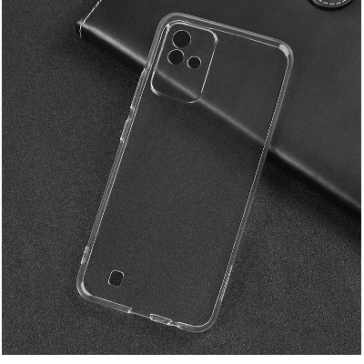 Picture of Realme Narzo 50i Premium Silicone Case Crystal Clear Soft TPU Ultra-Thin Transparent Flexible Protective Mobile Phone Back Cover