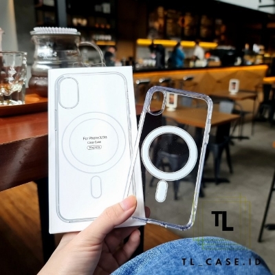 Picture of Transparent Magnetic Phone Case with Box for Magsafe Wireless Charging iPhone x/xs to xs max Mobile -Black Cases