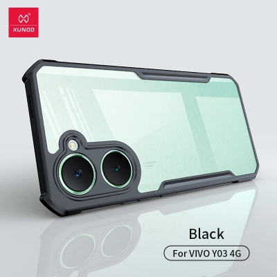 Picture of For Vivo Y03 4g Edge-Reinforced Shockproof Cushion Back Clear Hybrid Transparent Hard Cover Casing