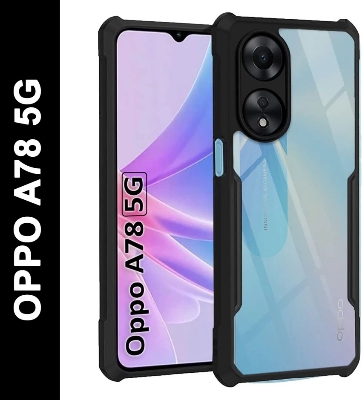 Picture of For Oppo A58 5G / oppo A78 5G Back Cover | Crystal Clear Transparent Back | Ultra Hyrbid | Full Camera Protection | Raised Edge | Bumper For Oppo A58 5G Phone Case