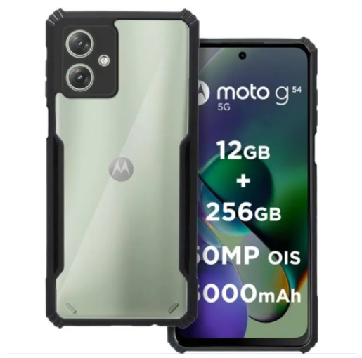 Picture of For Motorola Moto G54 Crystal Clear Protective Design Shockproof Camera Protection Phone Cases Transparent Back Coverss Screen And Camera Protective Phone Cases