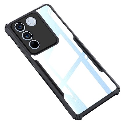 Picture of for Vivo v27e Mobile Cover -Shockproof Cushion Back Clear Hard Cover Casing