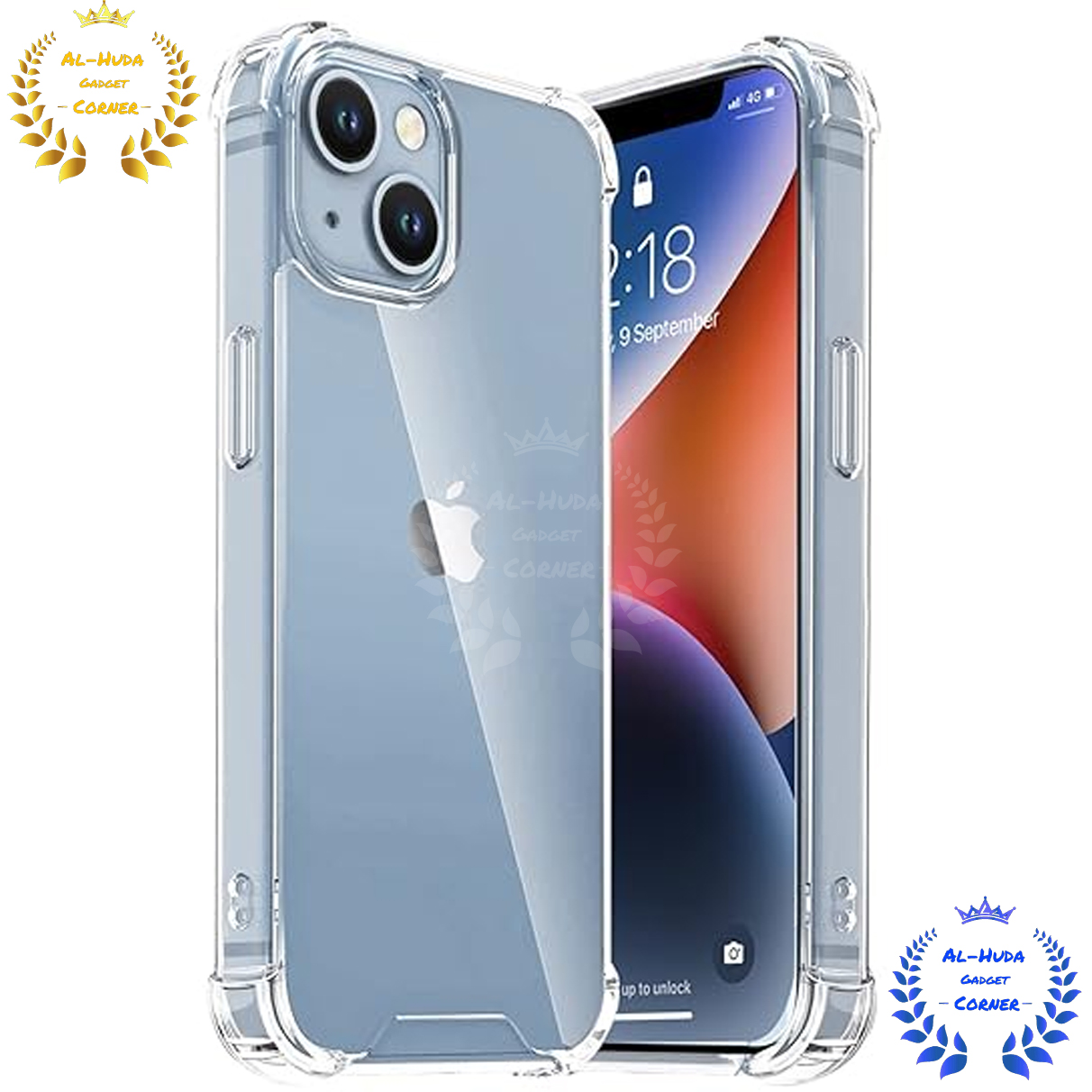 Picture of Shockproof & Transparent Crystal Clear Back Cover Case / Matte Protective Lens Flexible Back Cover for Apple iPhone 13 / iPhone 13 Mini | Slim Silicone Cover with Soft Lining Shockproof Full Body Bumper Case