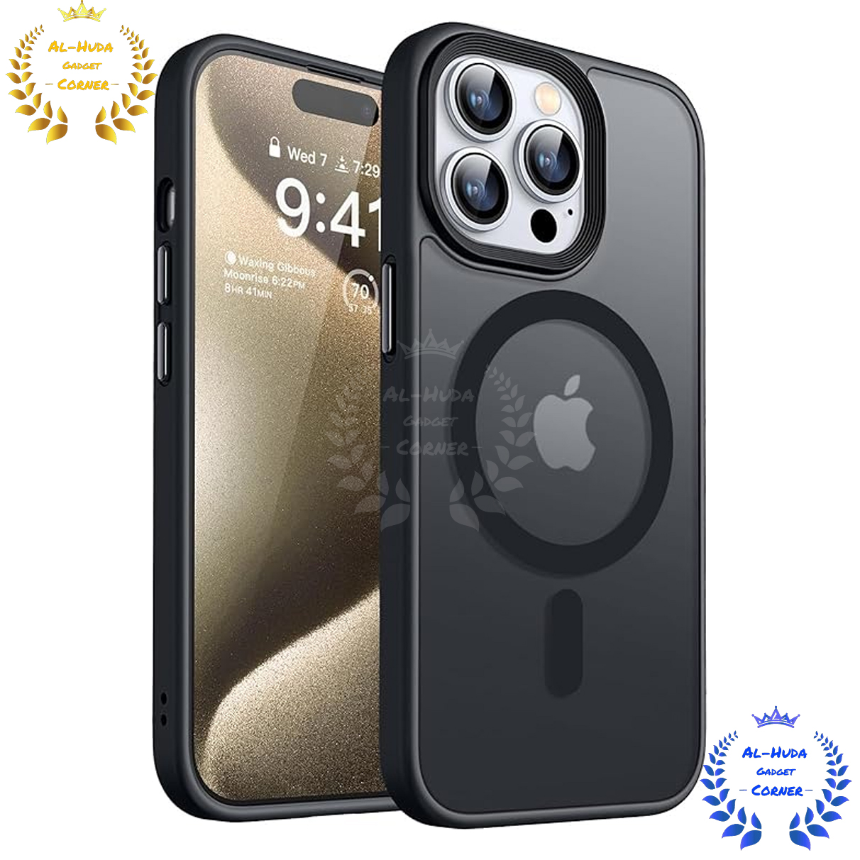 Picture of Shockproof & Transparent Crystal Clear Back Cover Case / Matte Protective Lens Flexible Back Cover for Apple iPhone 15 Pro / iPhone 15 Pro Max | Slim Silicone Cover with Soft Lining Shockproof Full Body Bumper Case