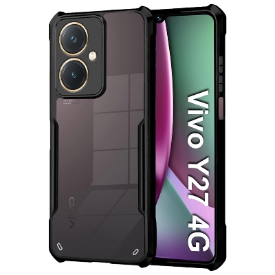 Picture of For Vivo Y27 Cover Edge-Reinforced Shockproof Cushion Back Clear Hybrid Transparent Hard Cover Casing