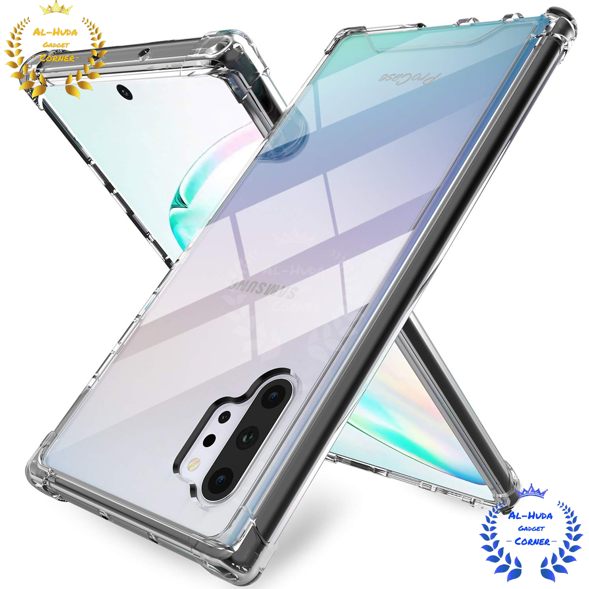 Picture of Shockproof & Transparent Crystal Clear Back Cover Case / Matte Protective Lens Flexible Back Cover for Samsung Galaxy Note 10 Plus / Samsung Galaxy Note 10 Pro | Slim Silicone Cover with Soft Lining Shockproof Full Body Bumper Case