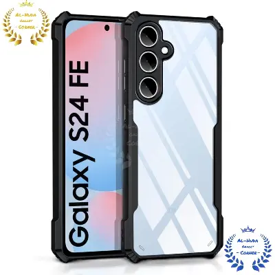 Picture of Shockproof & Transparent Crystal Clear Back Cover Case / Matte Protective Lens Flexible Back Cover for Samsung Galaxy S24 FE 5G | Slim Silicone Cover with Soft Lining Shockproof Full Body Bumper Case