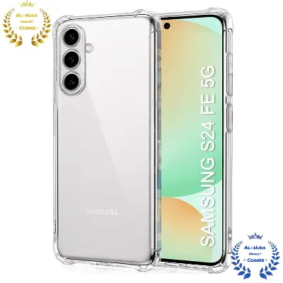 Picture of Shockproof & Transparent Crystal Clear Back Cover Case / Matte Protective Lens Flexible Back Cover for Samsung Galaxy S24 FE 5G | Slim Silicone Cover with Soft Lining Shockproof Full Body Bumper Case