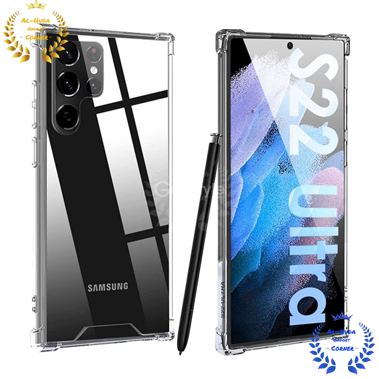 Picture of Shockproof & Transparent Crystal Clear Back Cover Case / Matte Protective Lens Flexible Back Cover for Samsung Galaxy S22 Ultra 5G | Slim Silicone Cover with Soft Lining Shockproof Full Body Bumper Case