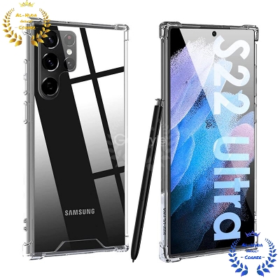Picture of Shockproof & Transparent Crystal Clear Back Cover Case / Matte Protective Lens Flexible Back Cover for Samsung Galaxy S22 Ultra 5G | Slim Silicone Cover with Soft Lining Shockproof Full Body Bumper Case