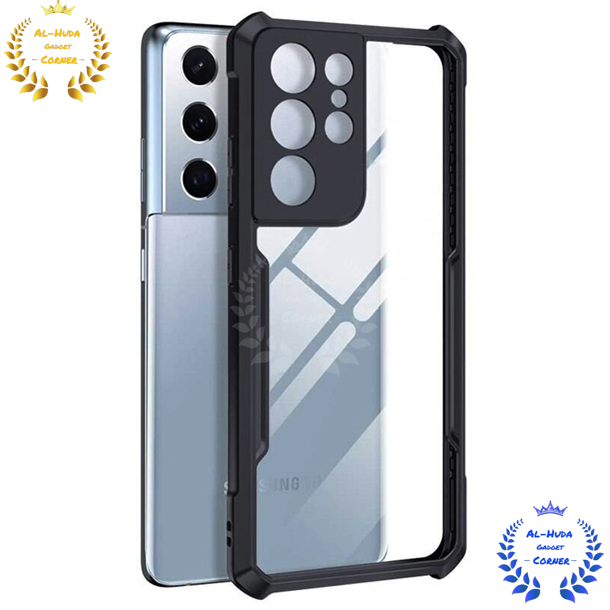 Picture of Shockproof & Transparent Crystal Clear Back Cover Case / Matte Protective Lens Flexible Back Cover for Samsung Galaxy S21 Ultra 5G | Slim Silicone Cover with Soft Lining Shockproof Full Body Bumper Case