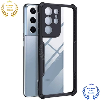 Picture of Shockproof & Transparent Crystal Clear Back Cover Case / Matte Protective Lens Flexible Back Cover for Samsung Galaxy S21 Ultra 5G | Slim Silicone Cover with Soft Lining Shockproof Full Body Bumper Case