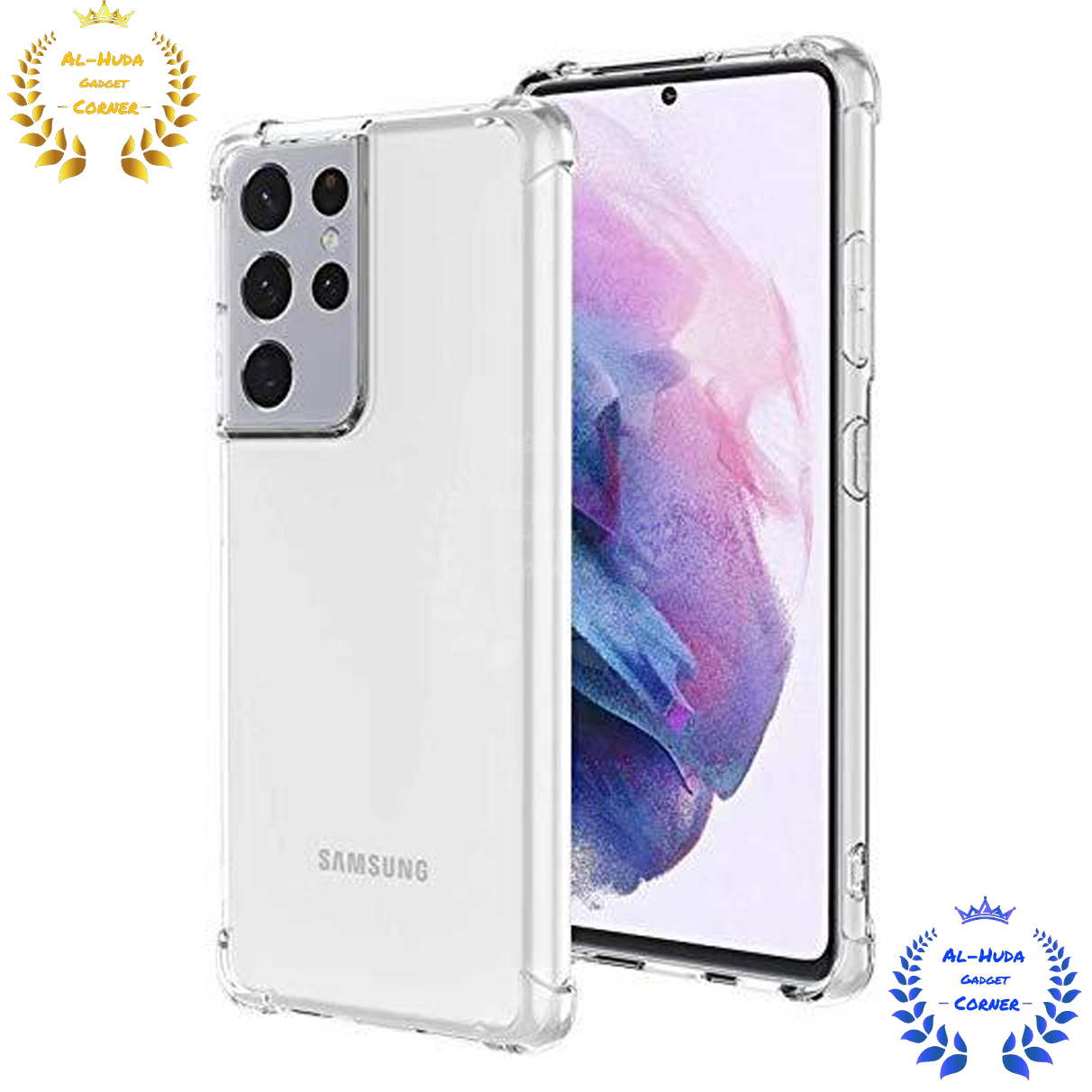 Picture of Shockproof & Transparent Crystal Clear Back Cover Case / Matte Protective Lens Flexible Back Cover for Samsung Galaxy S21 Ultra 5G | Slim Silicone Cover with Soft Lining Shockproof Full Body Bumper Case