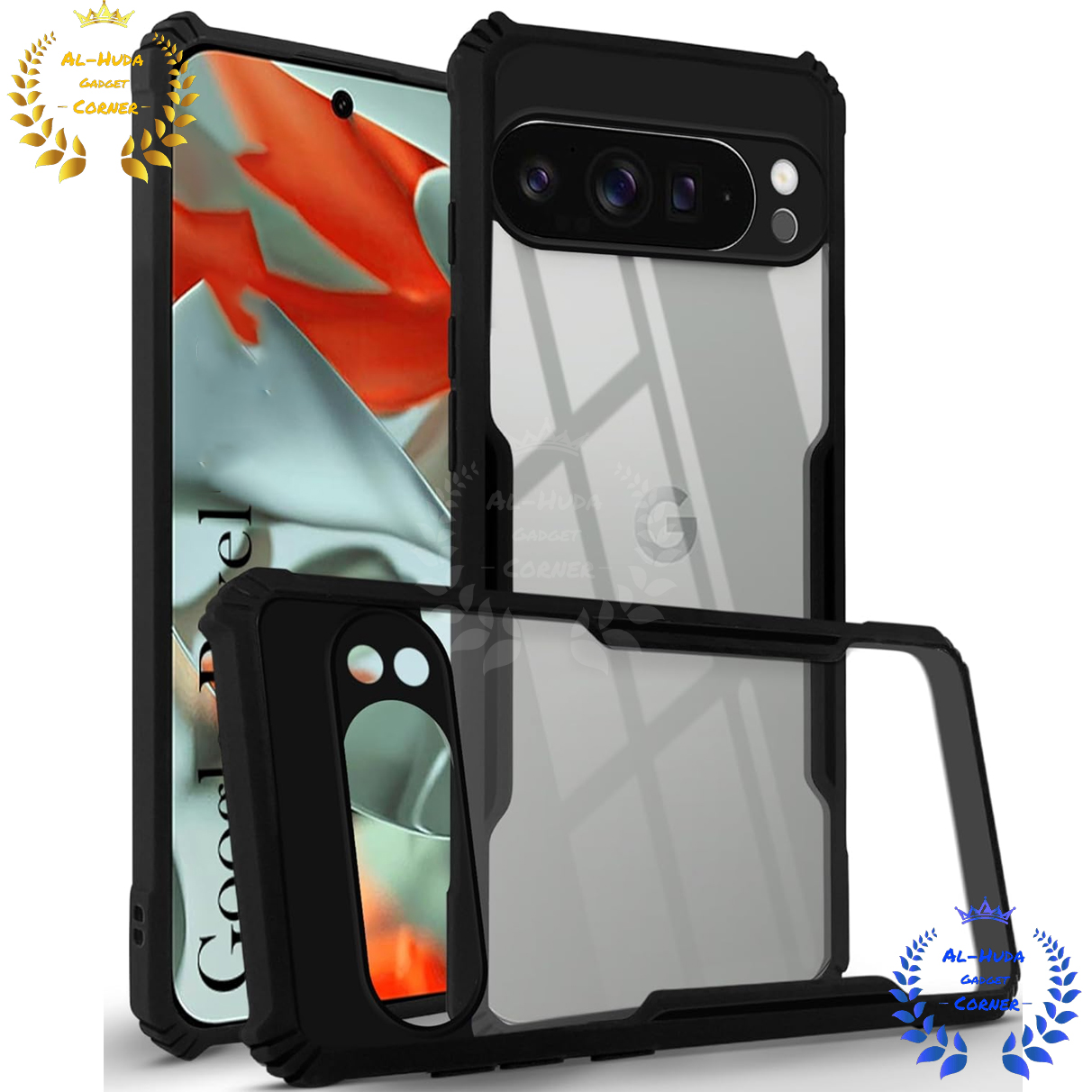 Picture of Shockproof & Transparent Crystal Clear Back Cover Case / Matte Protective Lens Flexible Back Cover for Google Pixel 9 / Google Pixel 9 Pro / Google Pixel 9 Pro XL | Slim Silicone Cover with Soft Lining Shockproof Full Body Bumper Case