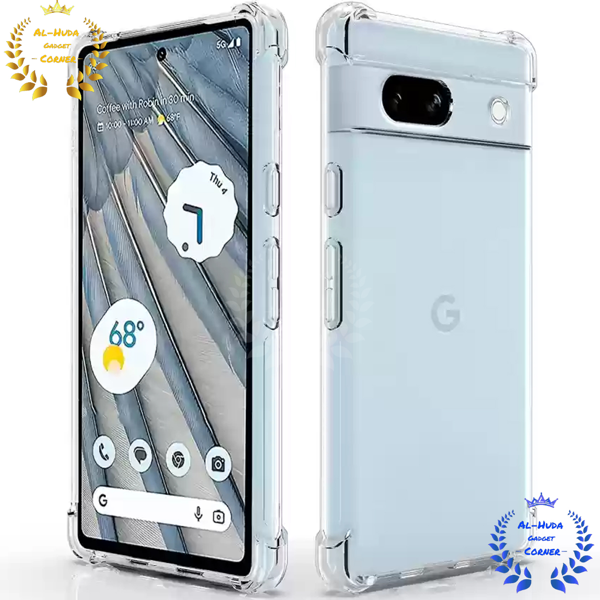 Picture of Shockproof & Transparent Crystal Clear Back Cover Case / Matte Protective Lens Flexible Back Cover for Google Pixel 7a 5G | Slim Silicone Cover with Soft Lining Shockproof Full Body Bumper Case